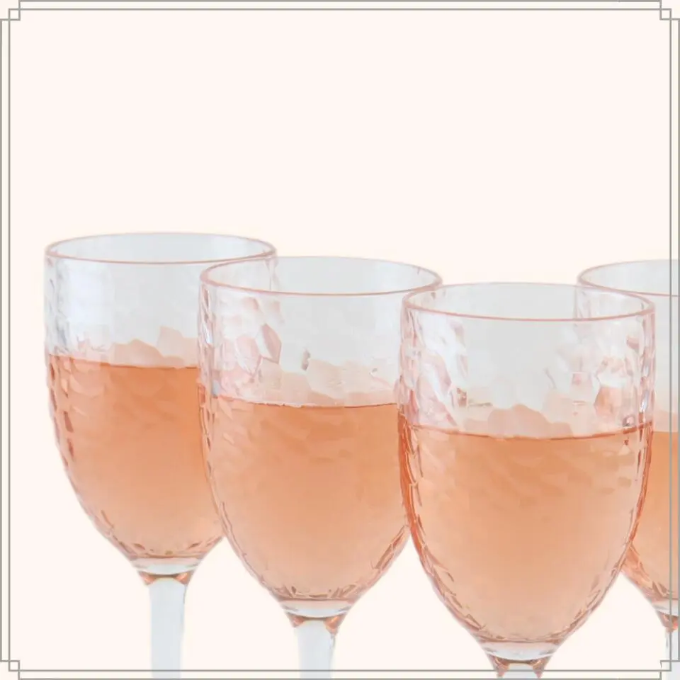 OTIX Plastic Wijnglazen set van 12 stuks 400 ml Gehamerd Kunststof