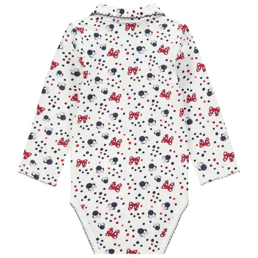 Body manches longues imprimé Minnie Disney all-over - Ecru