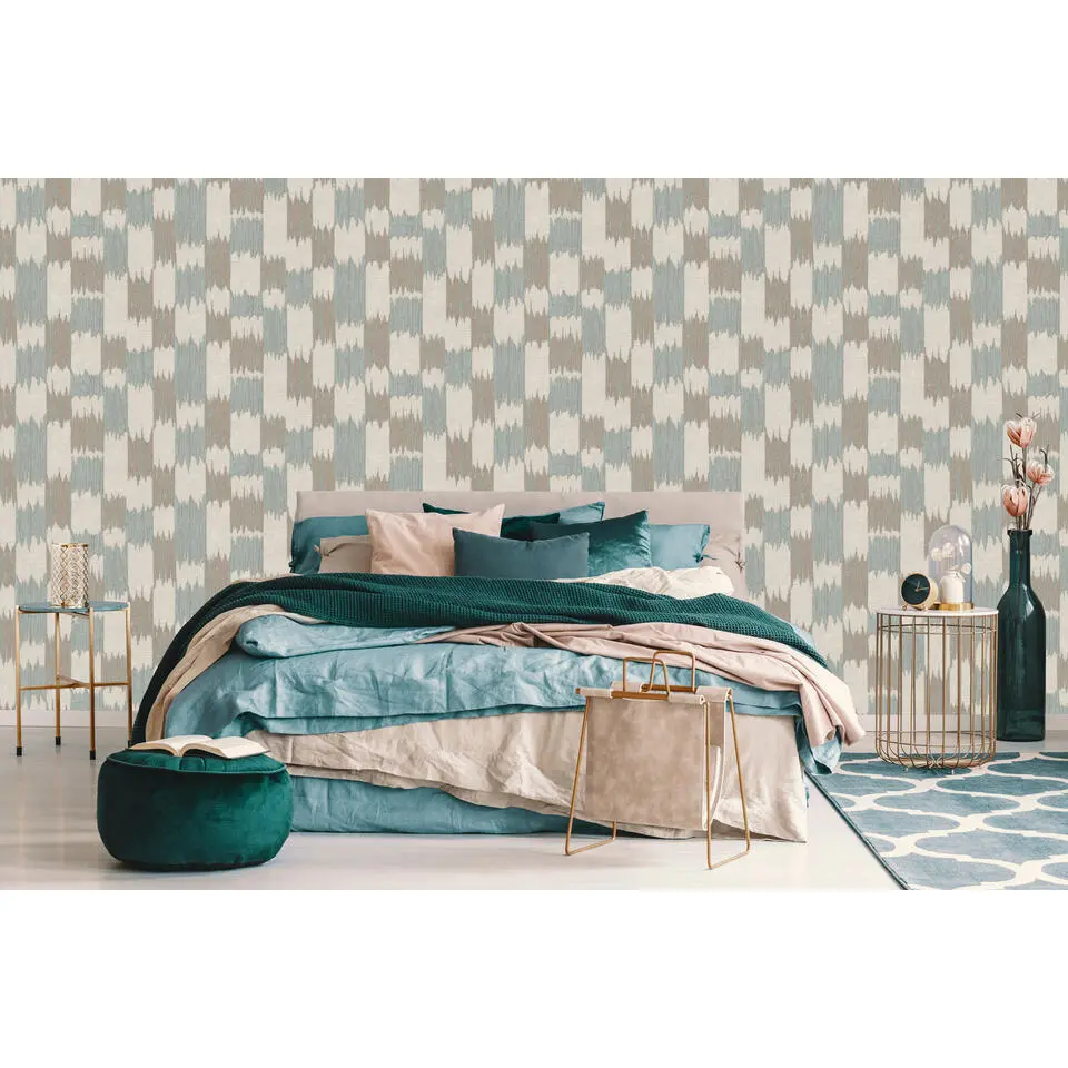 Dutch Wallcoverings Vliesbehang Renaissance textured loom - blauw - 10m x 53cm