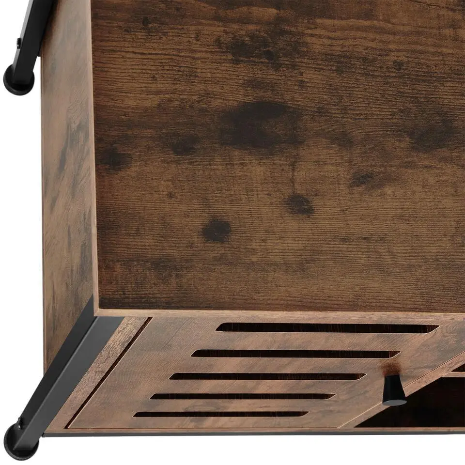 tectake Wandkast 71x32x82cm, Industrieel Hout Donker, Rustiek