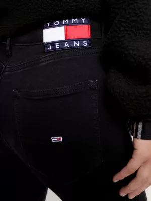 Calça jeans preta Sylvia High Rise Super Skinny com detalhes desgastados