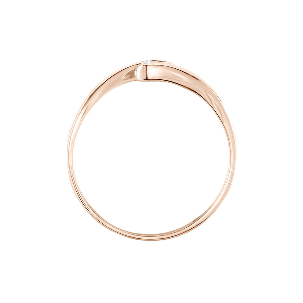 Solitaire Or Rose Camilia Oxyde De Zirconium