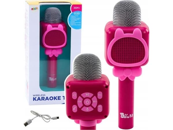 Trådløs Bluetooth Karaoke Mikrofon Stemmeskifter Rosa