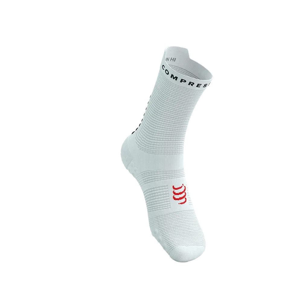 Compressport Pro Racing v4.0 Run High Compressiesokken Wit/Zwart/Rood