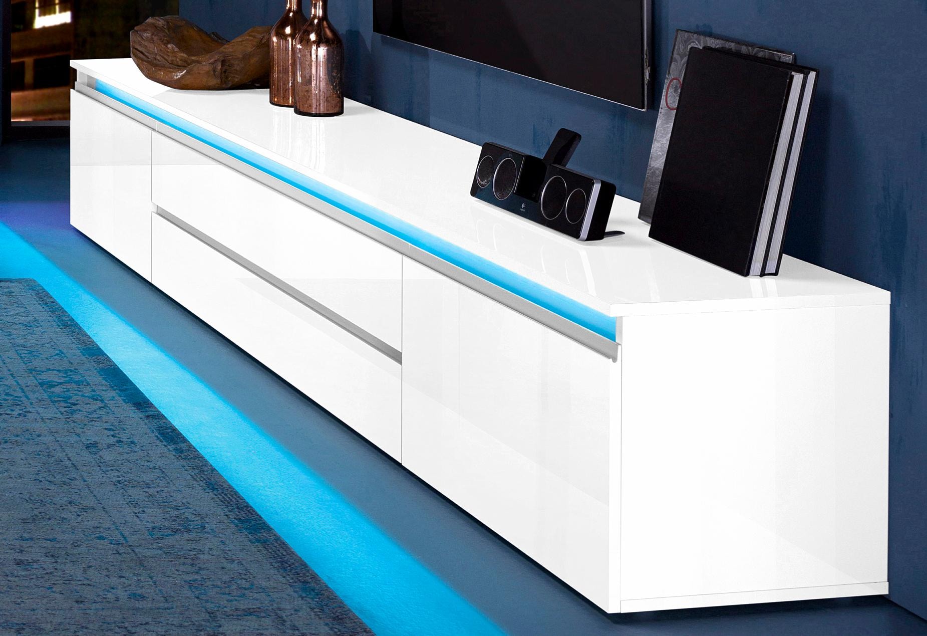 INOSIGN Lowboard »Magic,Lowboard,TV-Kommode,TV-Möbel,TV-Bank« mit 2 Türen und 2 Schubkästen (B/T/H) 240x40x40 cm