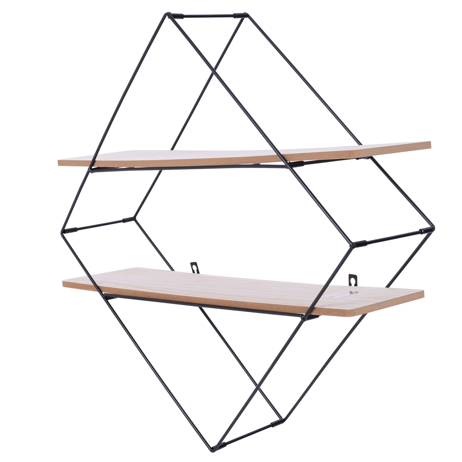 Wandregal - schwarz-natur - 60 cm