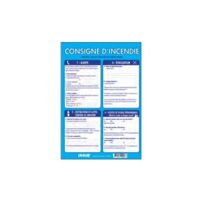 Pickup - Panneau d'affichage - Consignes d'incendie