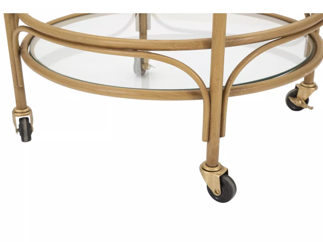 Desserte ronde en métal marron Ø 51x74 cm