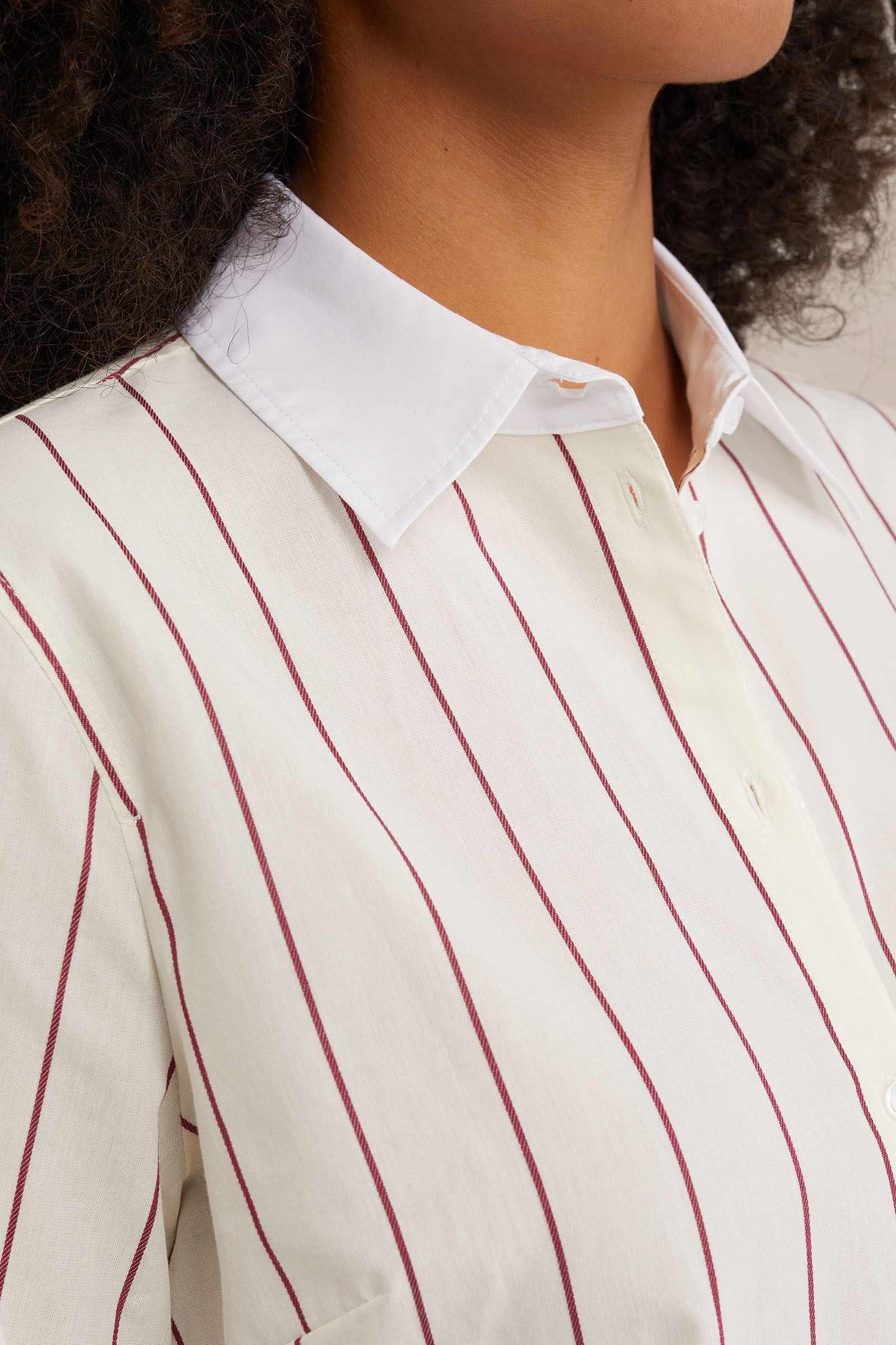 blouse met dessin WE Fashion Bordeauxrood