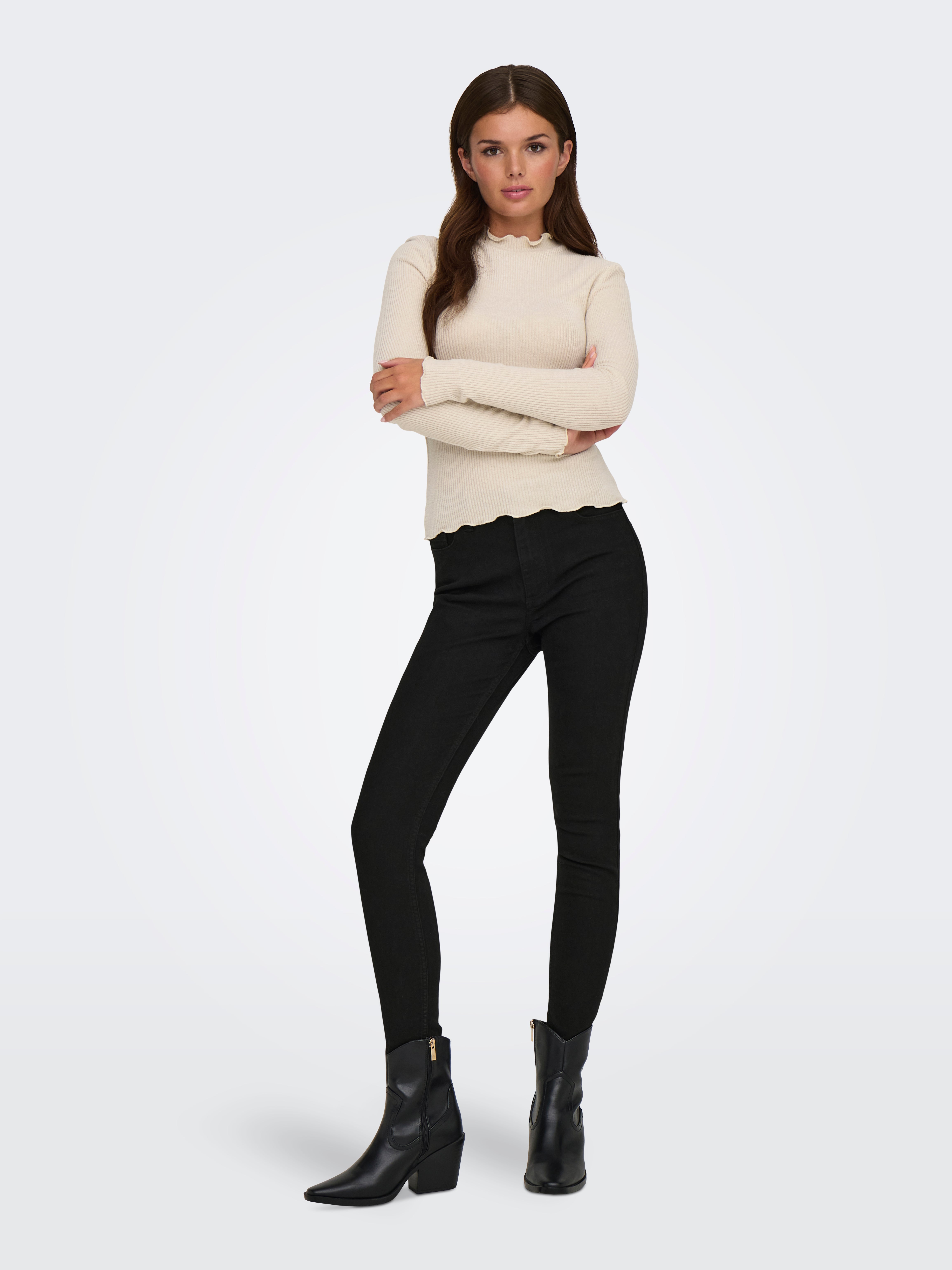 JDYMOON Hohe Taille Skinny Fit Jeans Black Denim