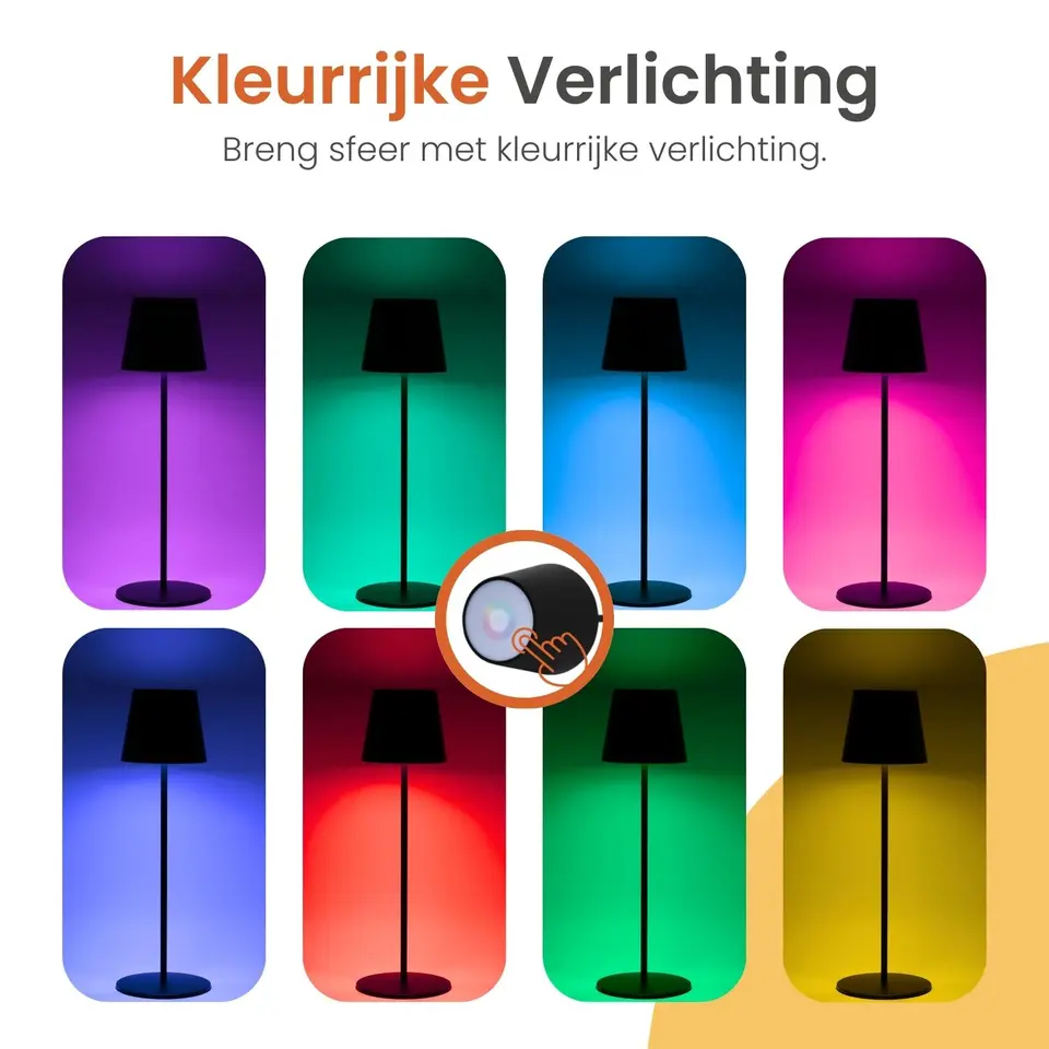 Goliving Chroma Tafellamp Oplaadbaar – Draadloos en Dimbaar – Touch – Nachtlamp