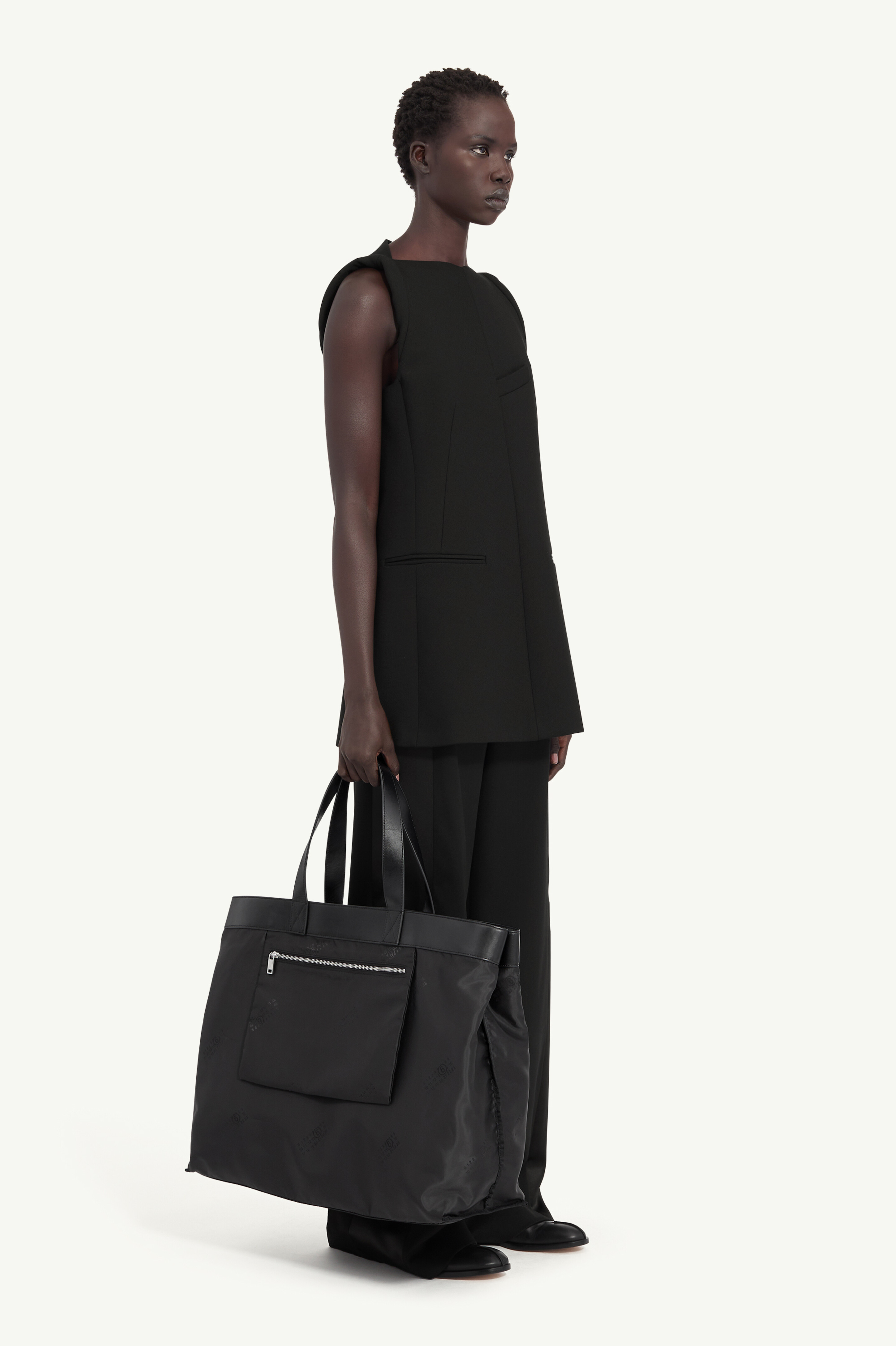 Mini robe sans manches en mélange de laine pour femme | MM6