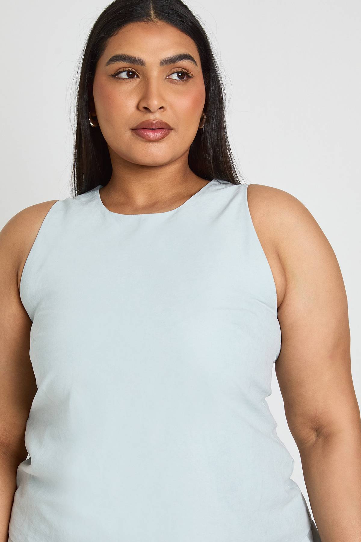 boohoo Haut Tissé Ample Coupe Racer Grande Taille