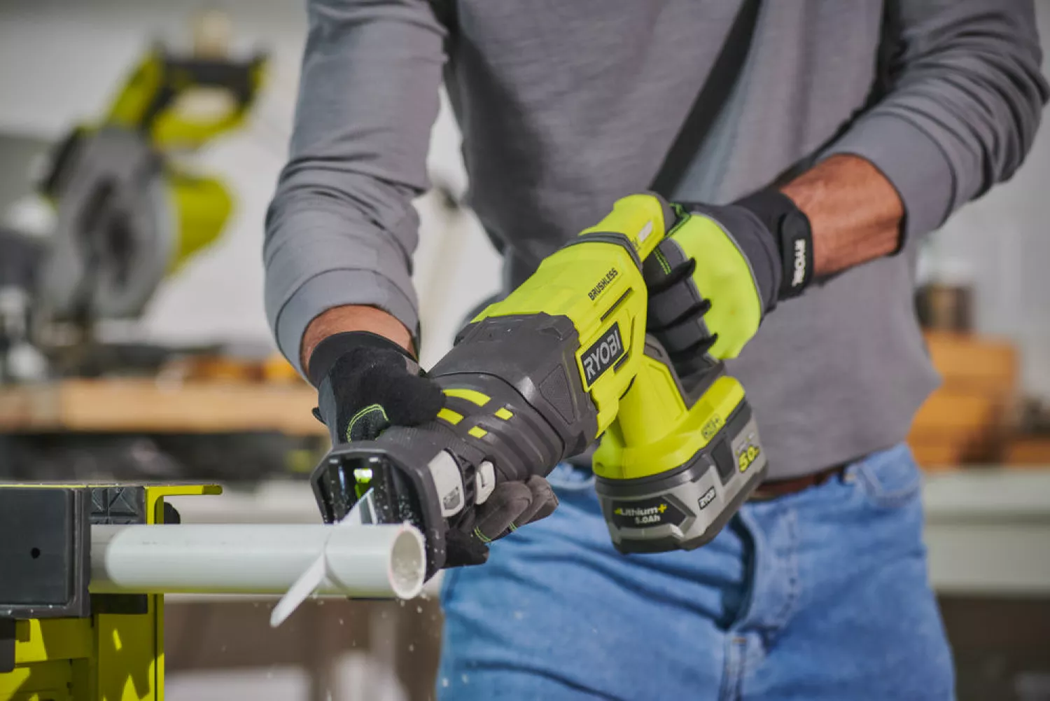 Ryobi R18RS7-0 18V Li-Ion accu reciprozaag body - snelwissel
