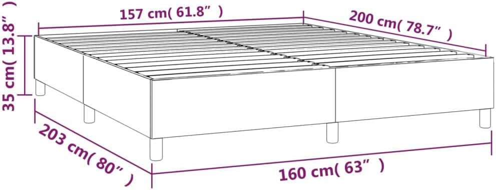 vidaXL Boxspringbettgestell, Polsterbett Bett für Schlafzimmer, Bettrahmen mit Lattenrost Stützbeinen, Schlafzimmerbett Doppelbett, Dunkelgrau 160x200cm Samt
