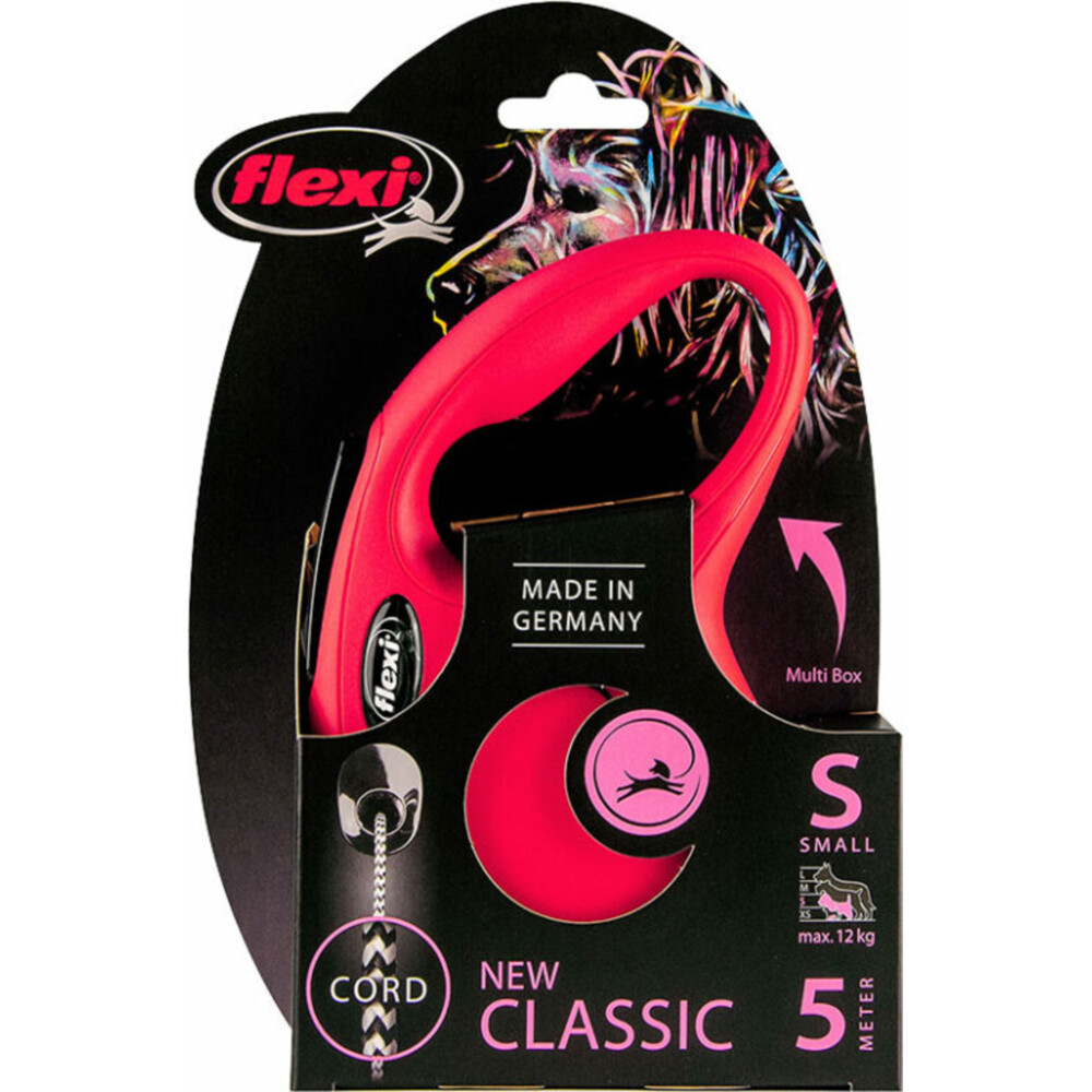 Flexi Rollijn Classic Koord 5 mtr tot 12 kg Rood