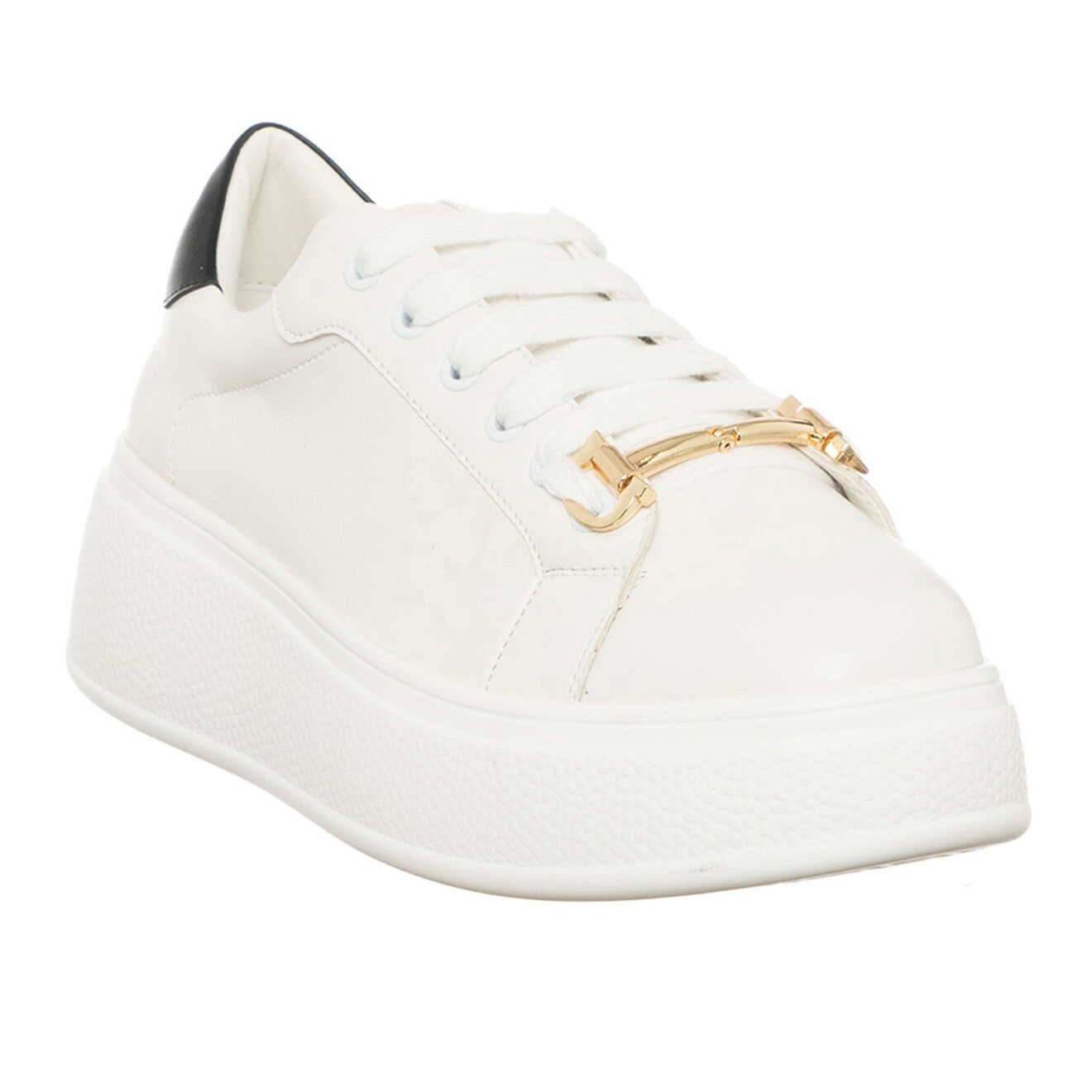 Loretta by Loretta Sneakers Sona blanc/noir - Plateforme 5 cm