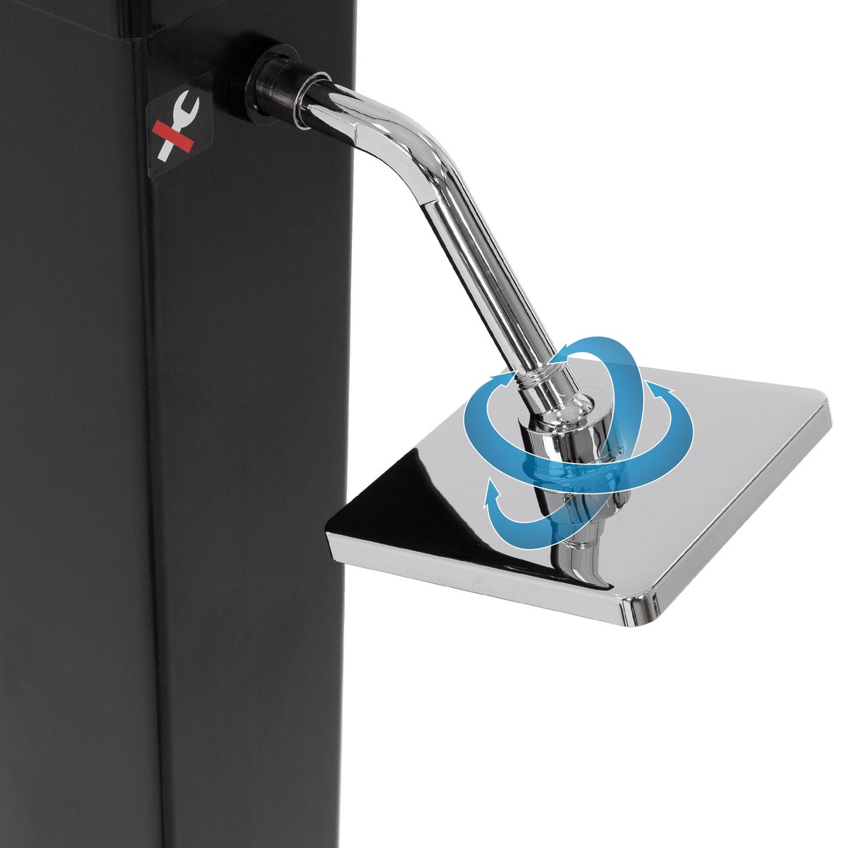 ML-Design Solar Douche 40 L 217cm Rechthoekig met Voetdouche en Regendouchekop, Zwart, Warm Water, tot 60°C zonder Stroomaansluiting, met Tuinslangaansluiting, Solar Tuindouche Buitendouche Zwembaddouche