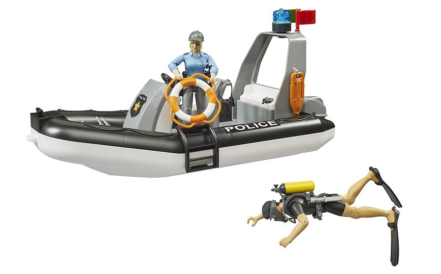 Bruder - RAM 2500 Police Pickup with L+S Module, trailer and boat (02507)