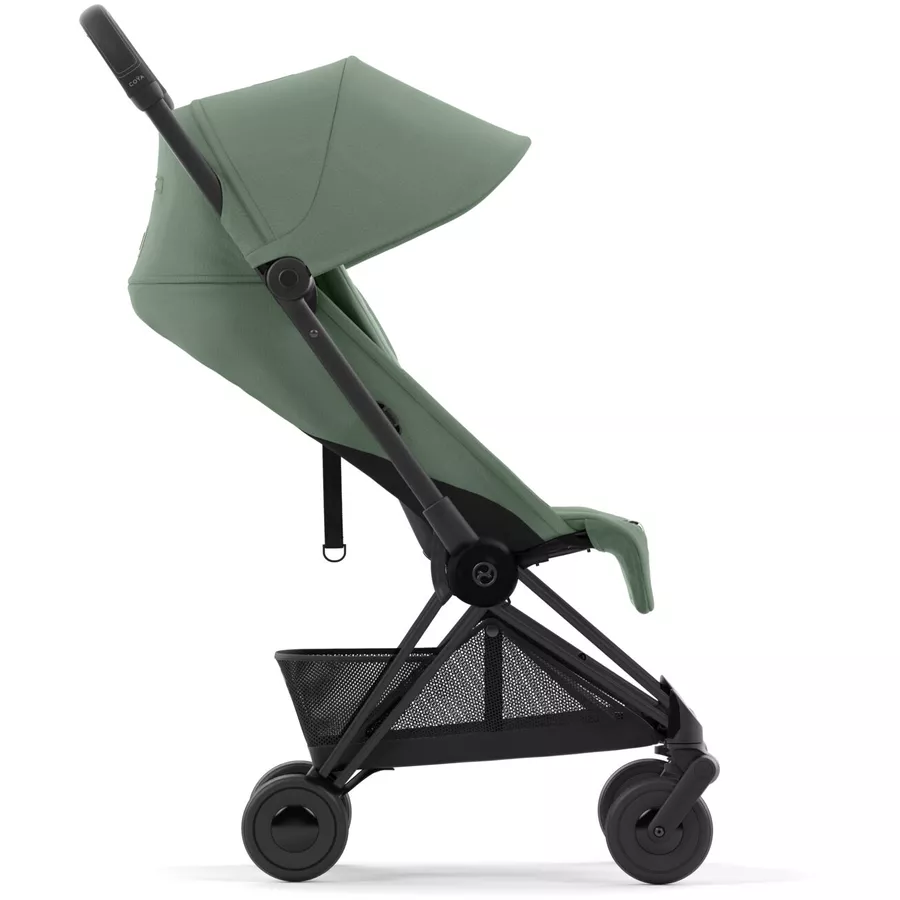cybex PLATINUM Buggy Coya Matt Black Leaf Green inklusive Babyschale Cloud T I-Size Plus Leaf Green und Adapter