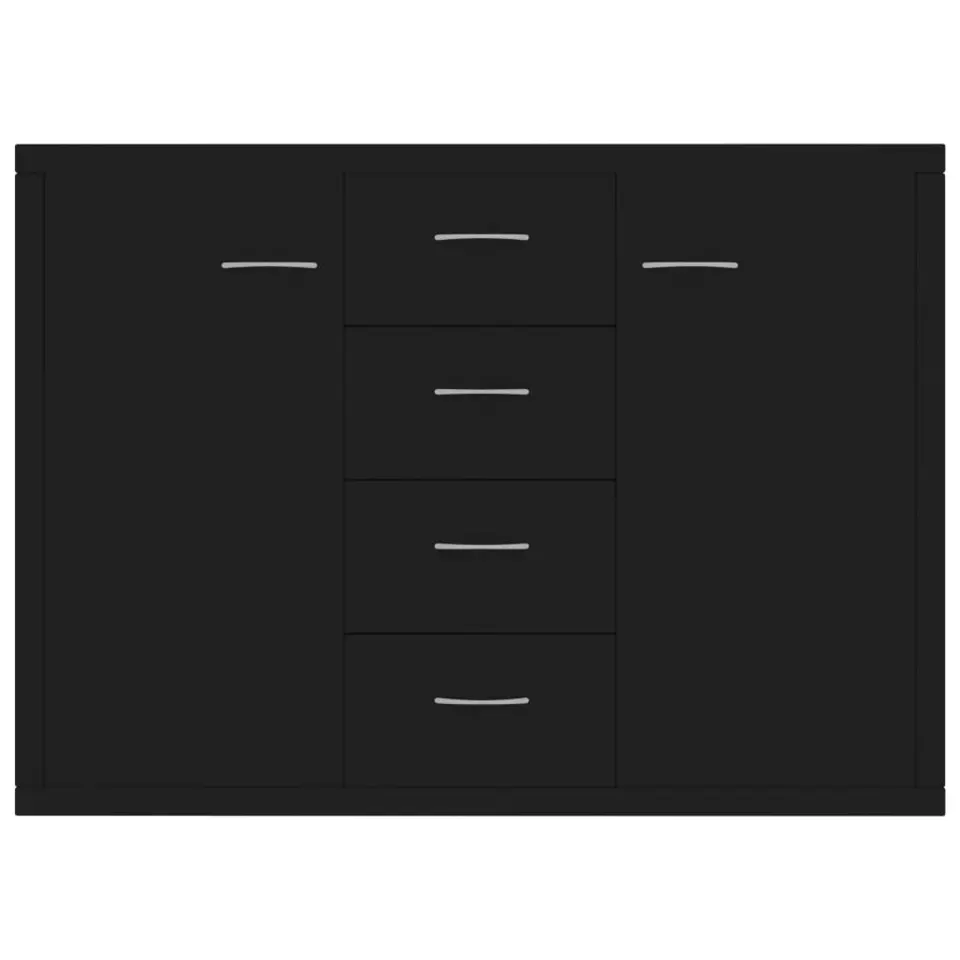 vidaXL - Dressoir - Zwart - Bewerkt hout