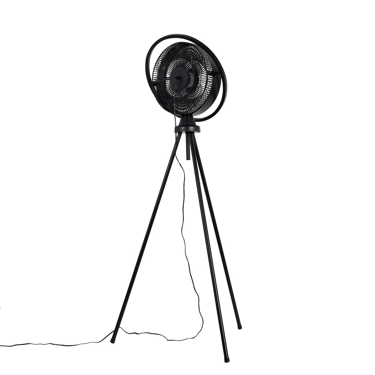Vloerventilator tripod zwart incl. LED 3-staps dimbaar verstelbaar - Marleen