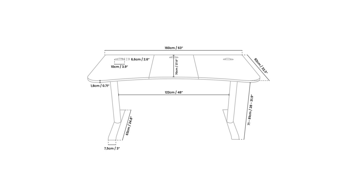 ArozziArena Gaming Desk - White  (Wit)