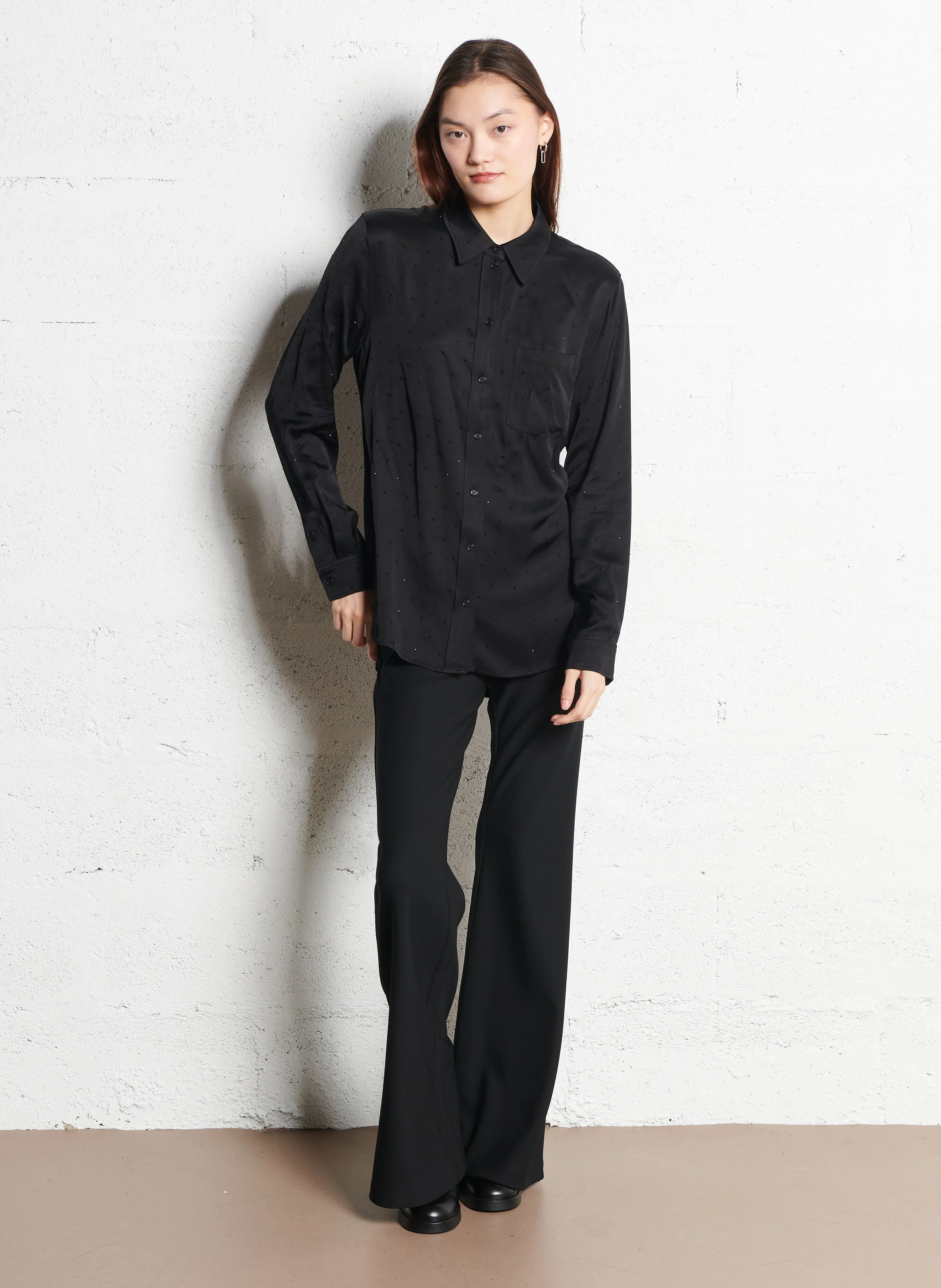 POPPY - Pantalon évasé cropped | Noir