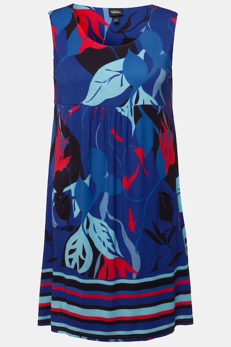Minikleid, A-Linie, Rundhals, ärmellos, Taschen