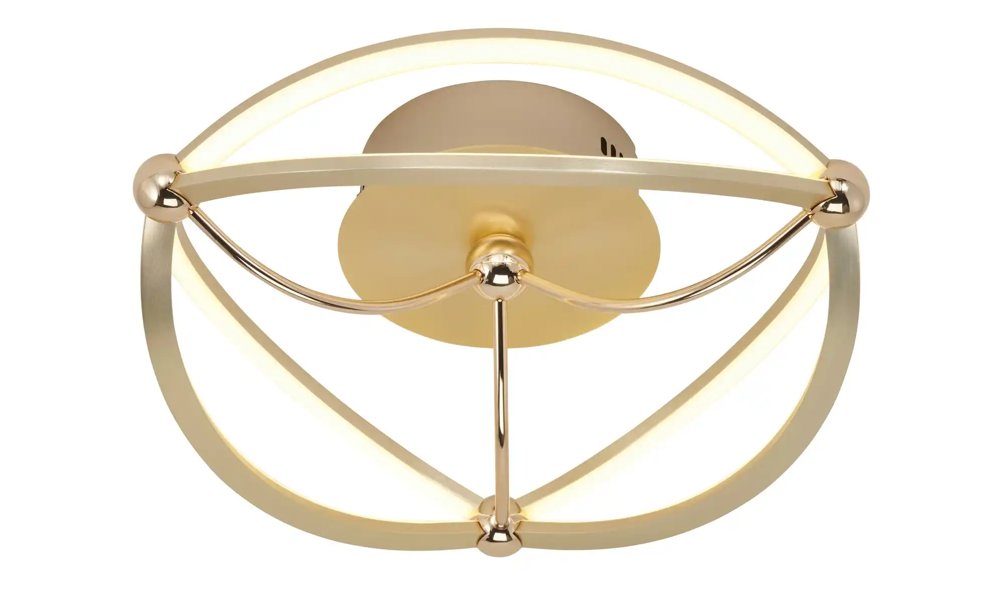 Trio LED-Deckenleuchte, messing-matt, geschwungen