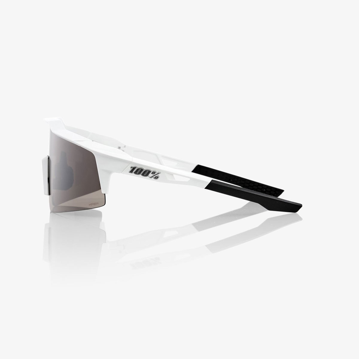100% Speedcraft SL Sport Zonnebril Mat Wit met HiPER Silver Mirror Lens