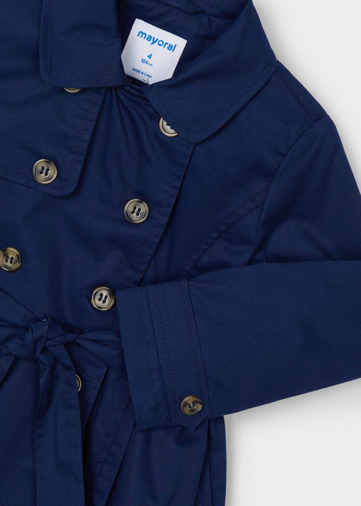 Casaco trench coat fúcsia infantil com laço