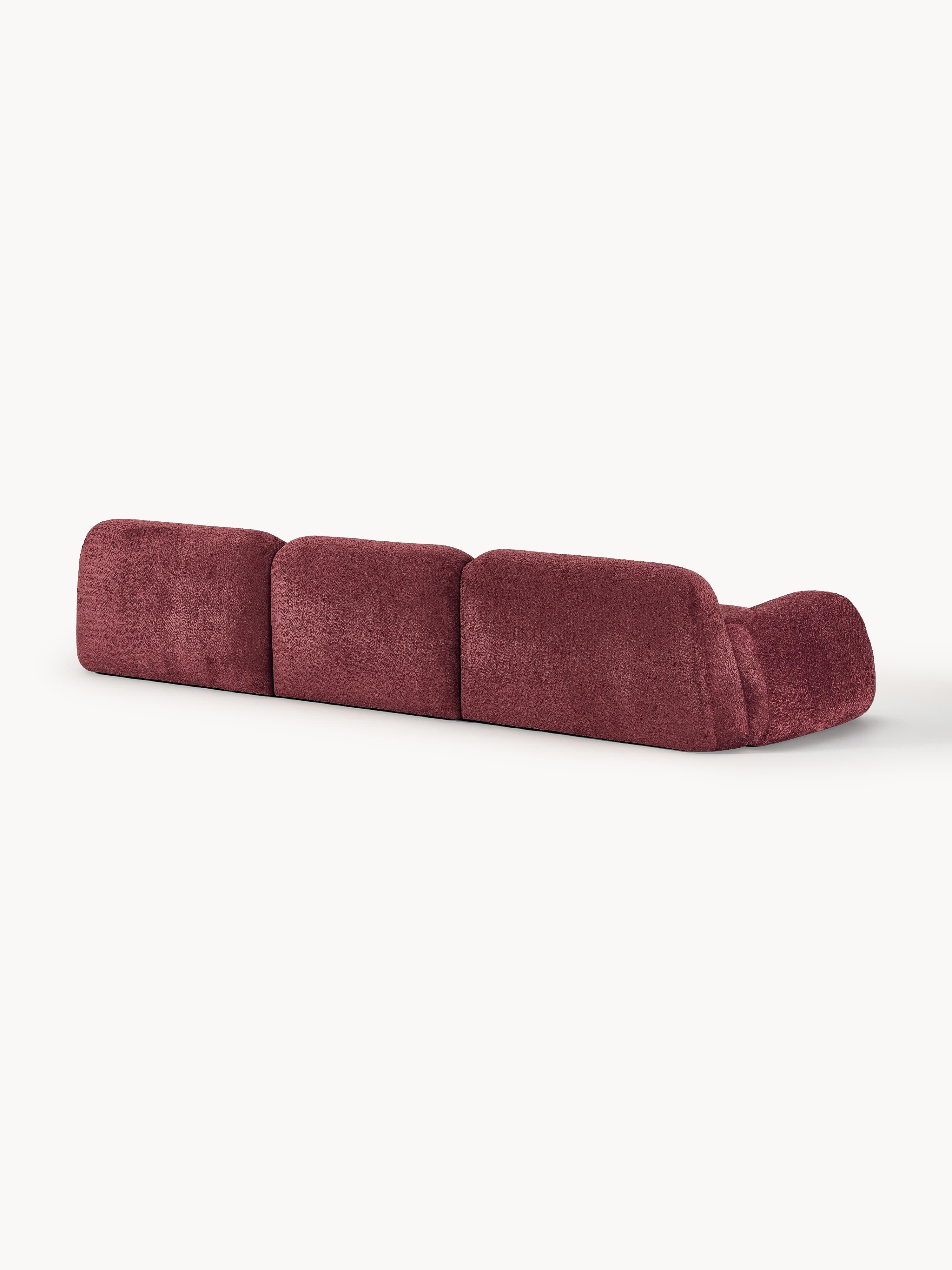Modulaire bank Wolke (4-zits) van teddy-bouclé