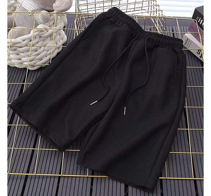 Acrius - Effen shorts met trekkoordtaille