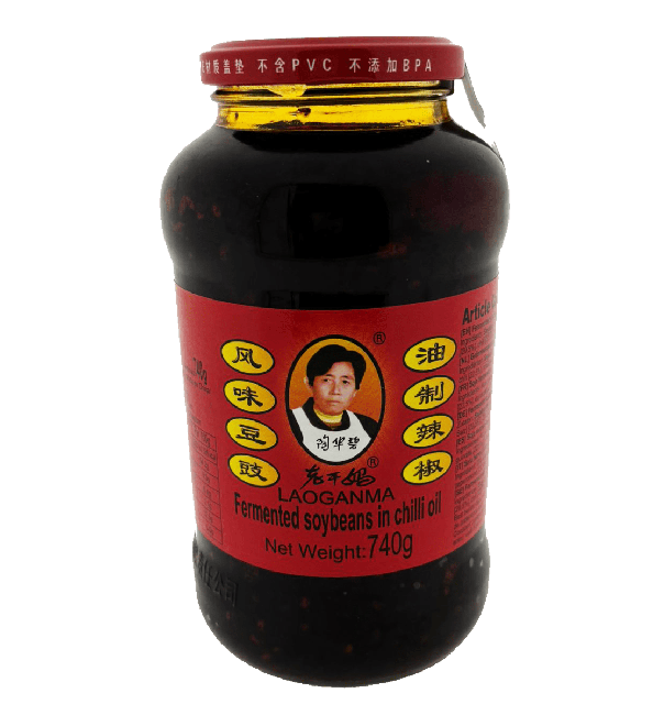 Lao Gan Ma Old Mother Ingelegde Zwarte Bonen met Chili 740g