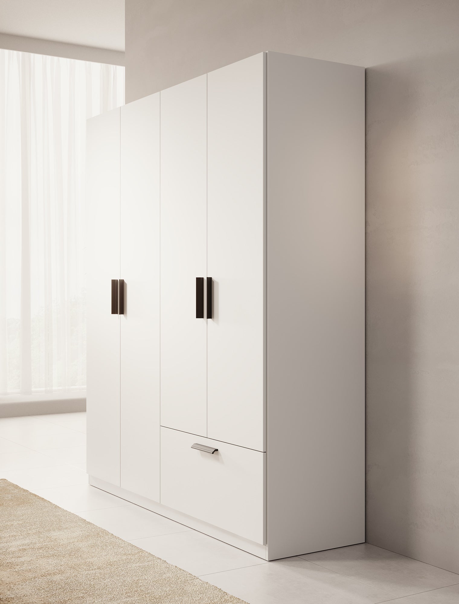 Meubella - Kledingkast Lillian - Wit - 180 cm