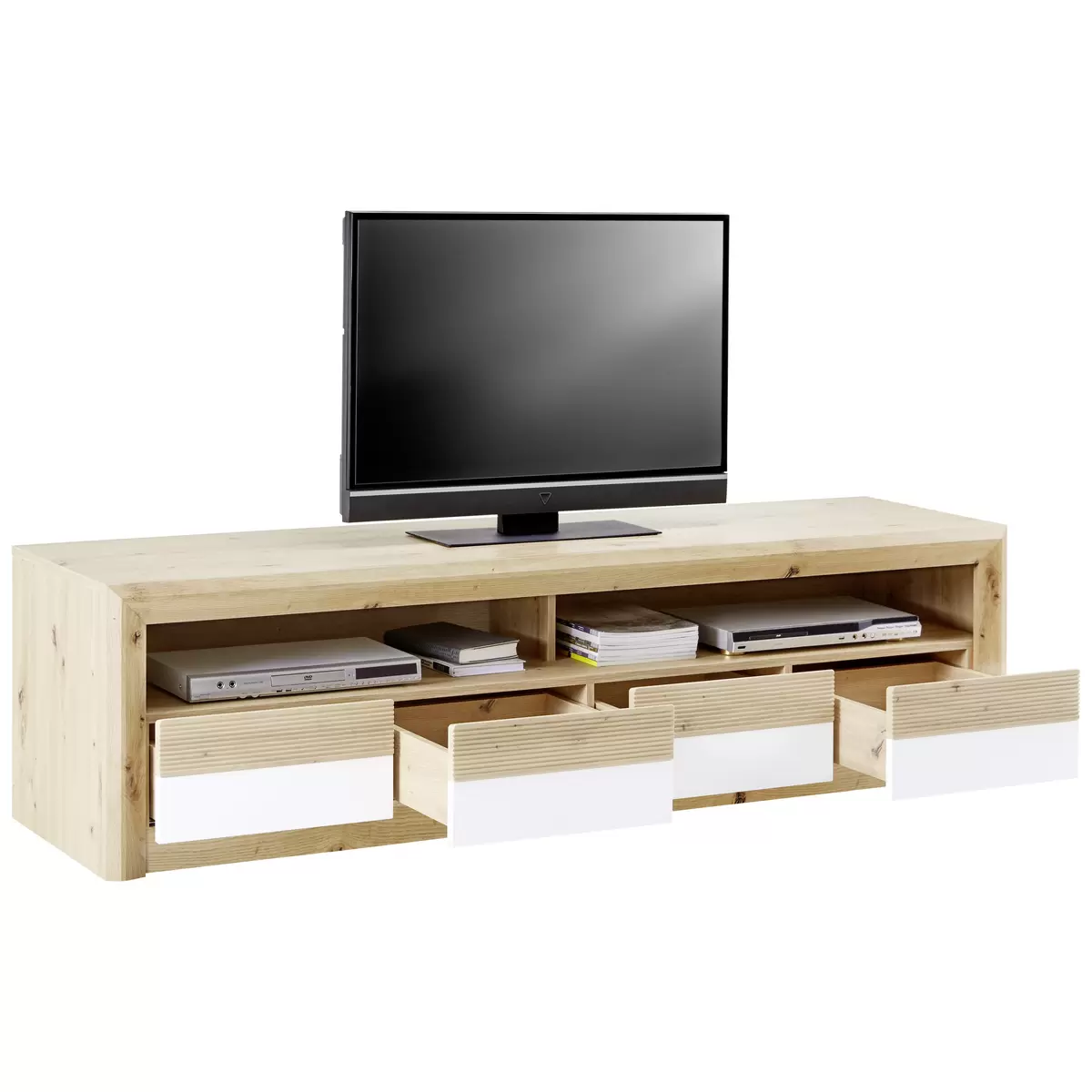 TV Möbel Kashmir weiss,Artisan Eiche