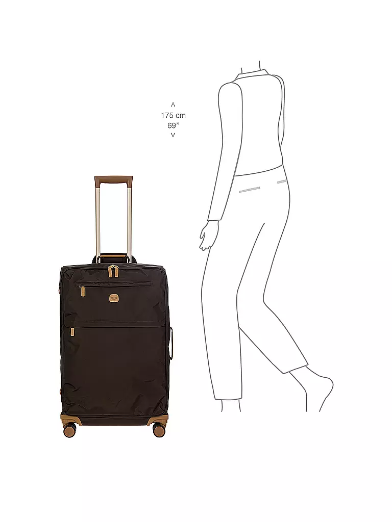BRICS Trolley weich X-TRAVEL 71cm Brown braun