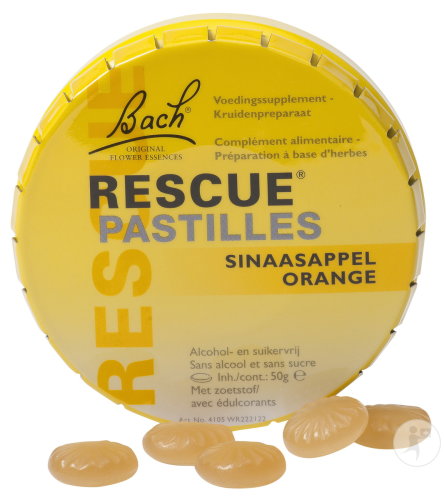 Fleurs De Bach Rescue Pastilles Orange Sans Sucre 50g