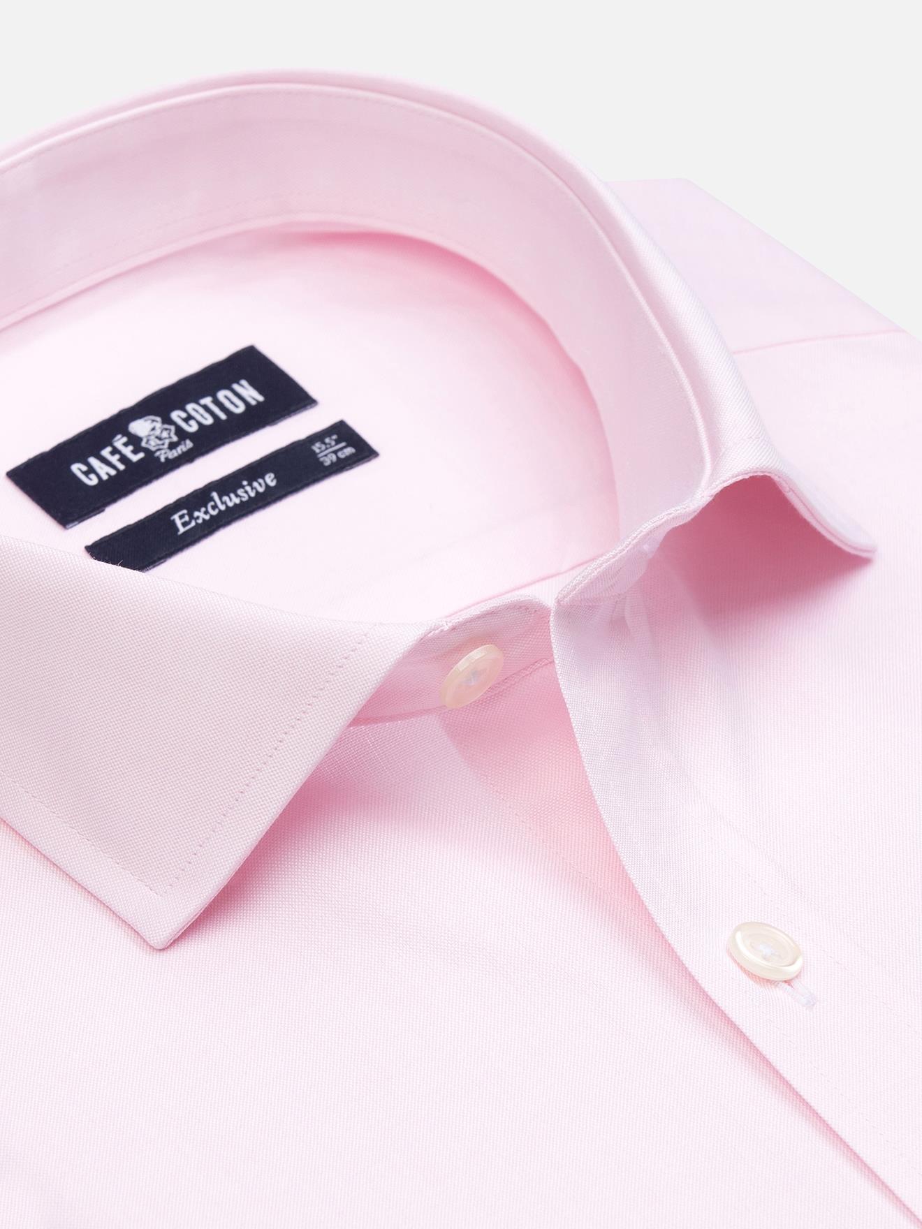 Chemise cintrée en pin point rose