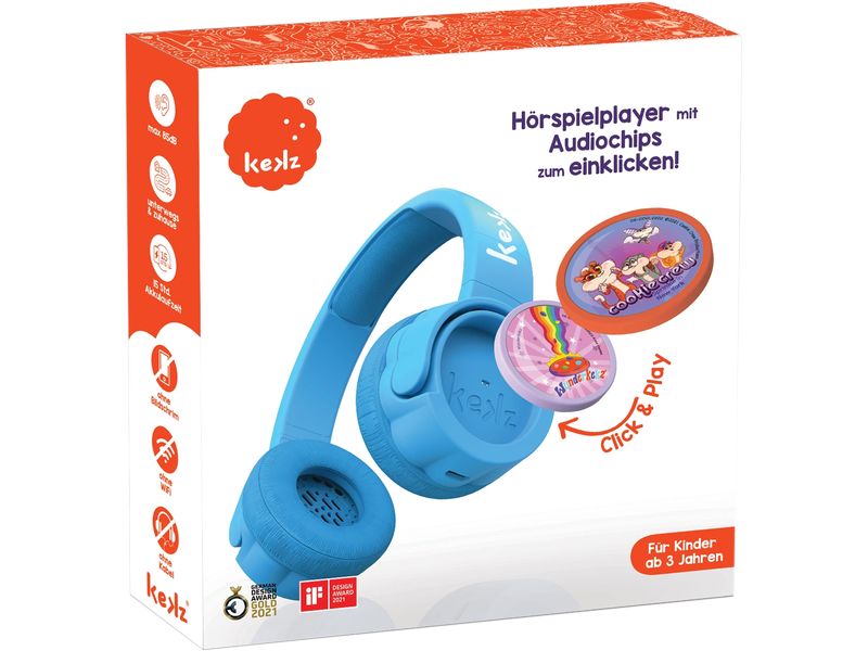 Kekz Kekzhörer Premium Starterset Blau Abspielgerät von Audio-Hörspielen für Kinder