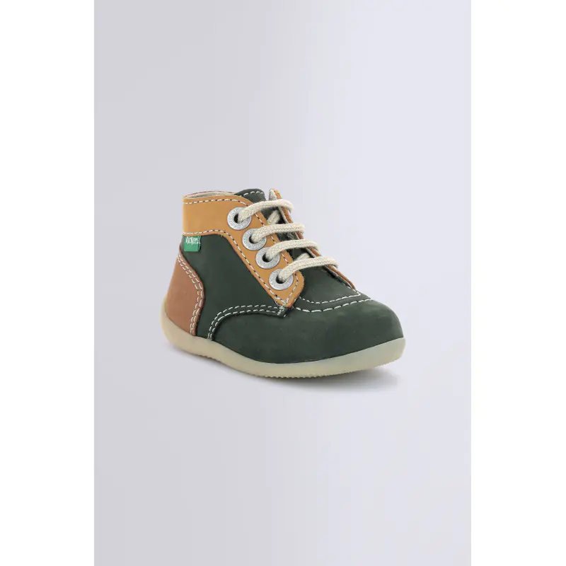 BONZIP KAKI JAUNE CAMEL BOTTILLONS Cuir Garçon