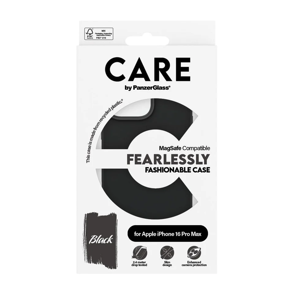CARE by PanzerGlass - Cover - Sort med. MagSafe - iPhone 16 Pro Max