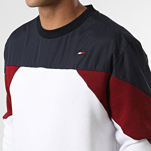Sweat Crewneck Seasonal Crew 7546 Blanc Bleu Marine Bordeaux