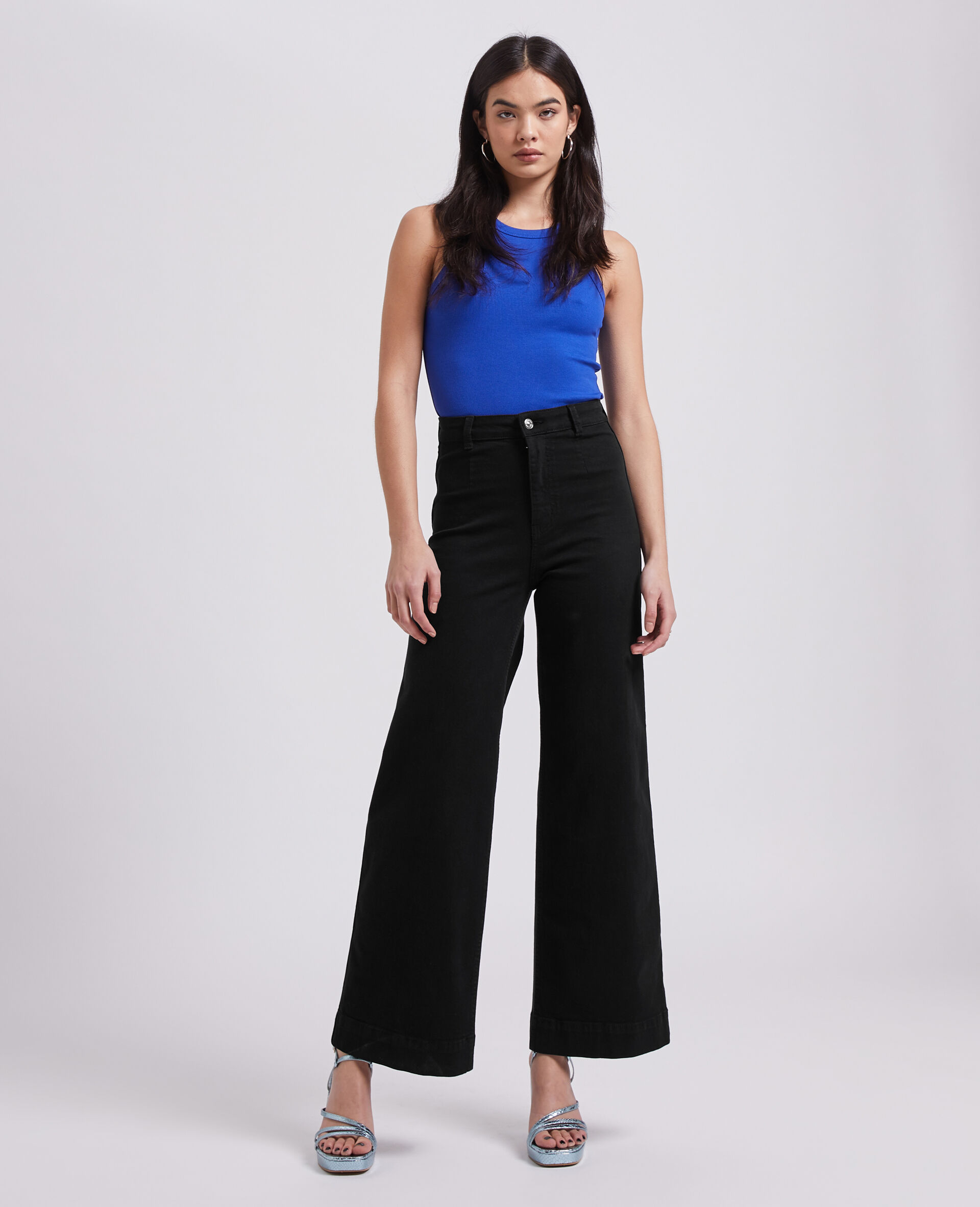 Jean wide taille haute - Noir
