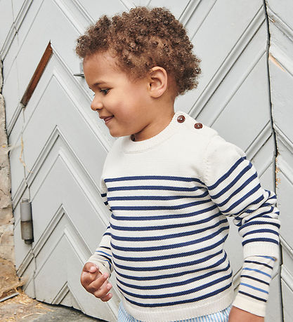 Copenhagen Colors Bluse - Strick - Cream Navy Combi