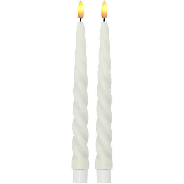 Blokker LED Dinerkaars Swirl - 2x25 cm - 2 stuks - Wit