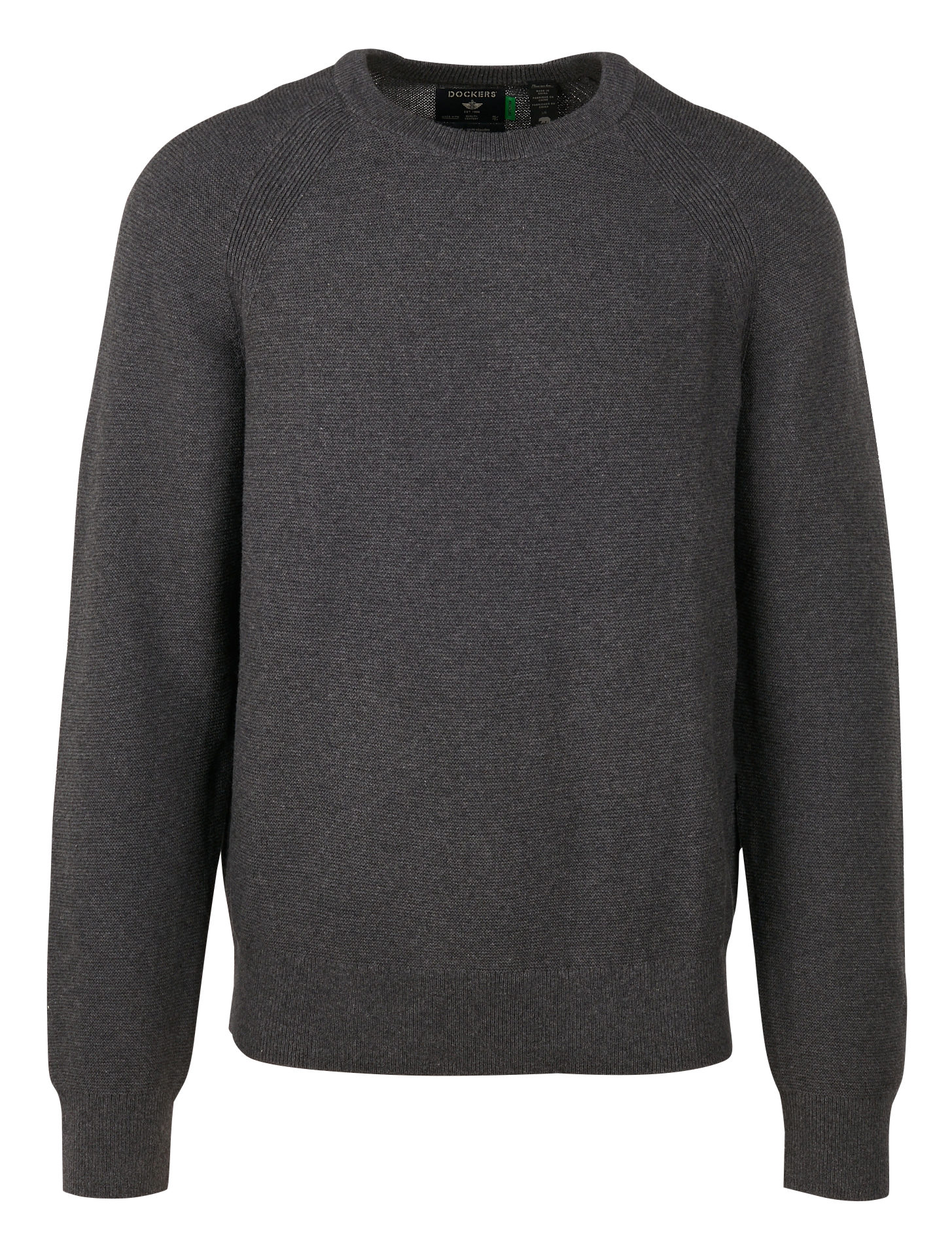 Pull col rond regular-fit en coton| Gris