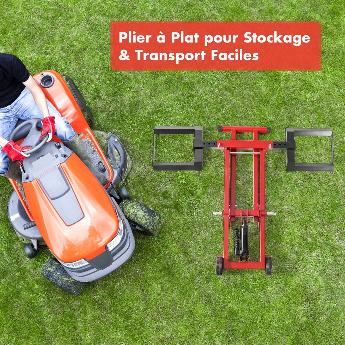 Cric de Levage pour Tondeuse à Gazon pour Tracteurs et Tondeuses à Gazon Autoportées à Rayon de Braquage Nul Capacité de 227 Kg - Lidl-Manfred