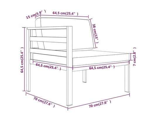 LES TENDANCES - Salon extérieur Salon de jardin-gris-5 places-70x70x64.5-368853